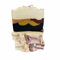 Stack of Sedona Spice Handcrafted Goat Milk Soap Bars by Basilwood Farm.
