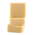 Stack of Three Happy Hair Handcrafted Goat Milk Soap Bars by Basilwood Farm.
